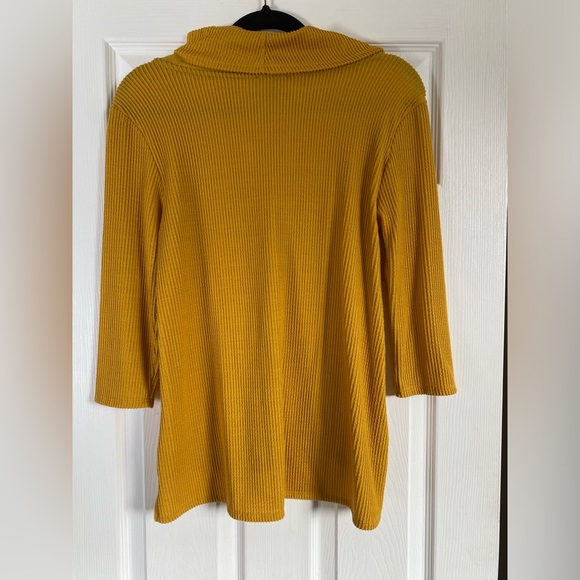 Cowl neck sweater - mustard yellow - Picture 3 of 5